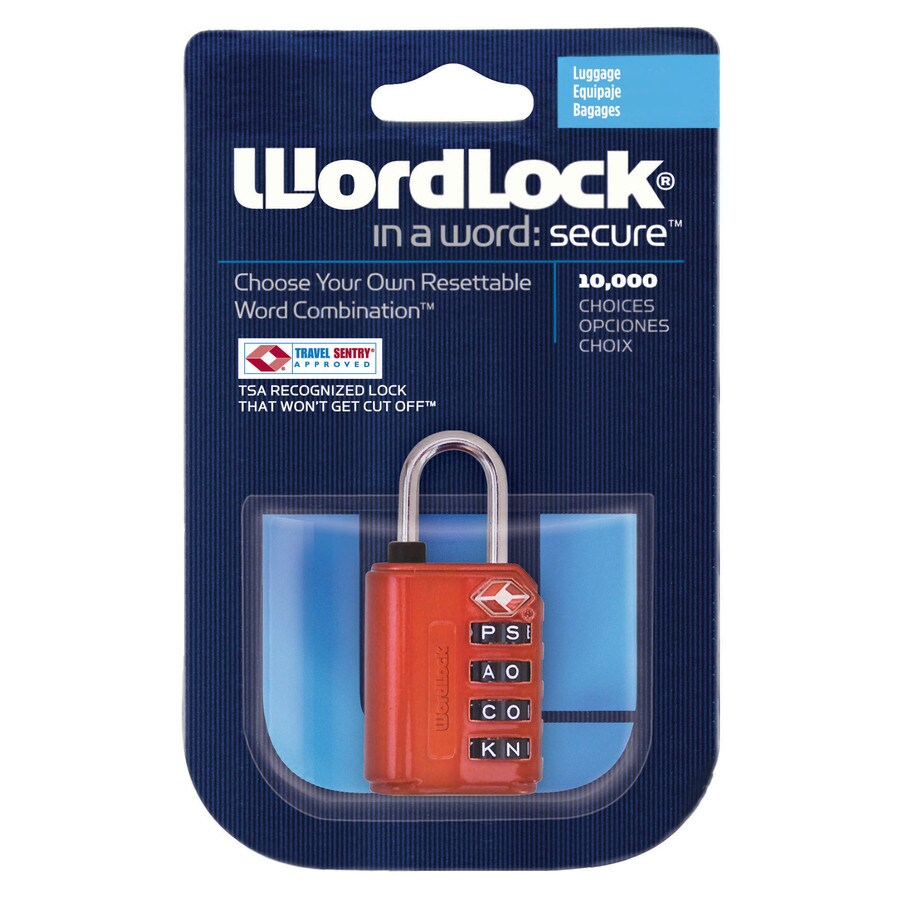 Wordlock LL-206-RD Steel Shackle Combination Padlock