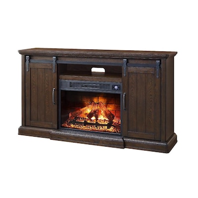 Febo Flame 62 In W Walnut Infrared Quartz Electric Fireplace At