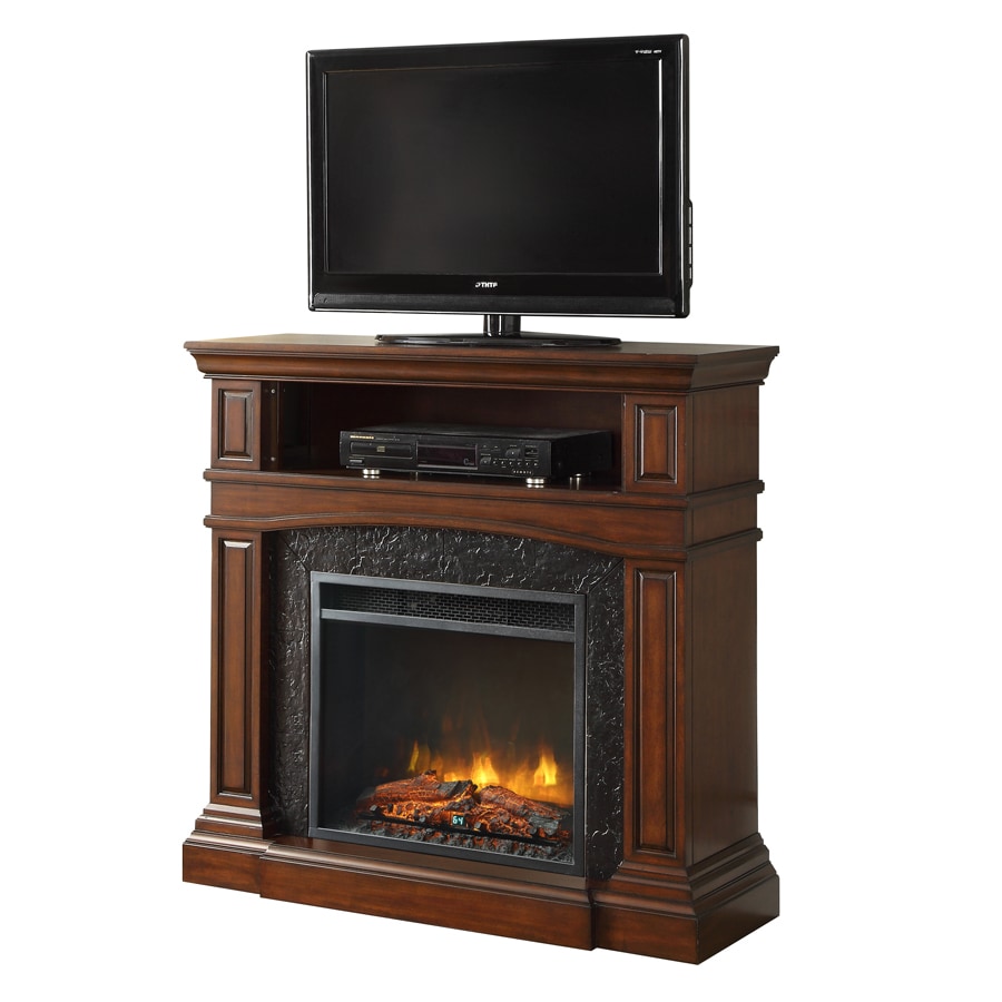 FEBO FLAME 42-in W 5,120-BTU Cherry Wood and Metal Infrared Quartz