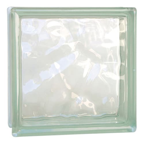 MULIA GLASS Clear Wave Glass Block (8-in H x 8-in W x 3-in D) in the ...