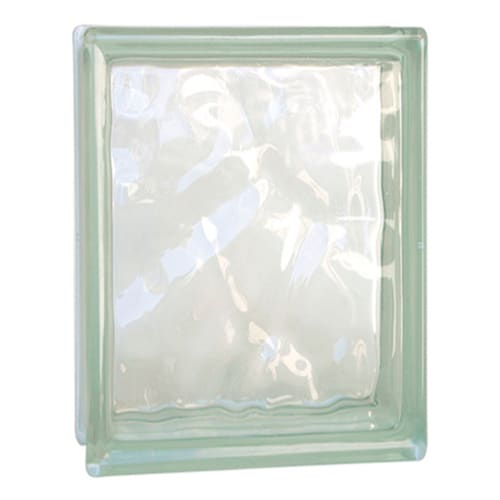  MULIA  GLASS  Clear Wave Glass  Block  8 in H x 6 in W x 3 in 