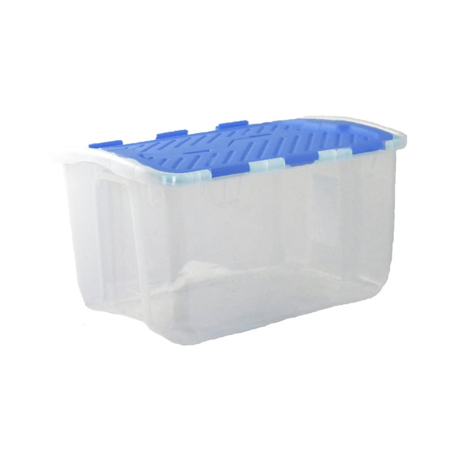 50 Gallon Tote Storage Plastic Box W/ Lid Indoor Toy Underwear