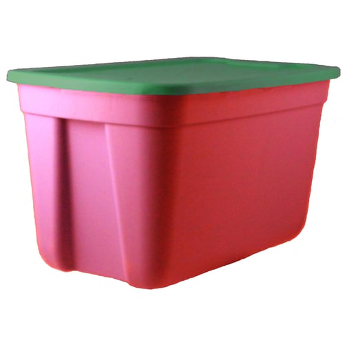 Centrex 30-Gallon (120-Quart) Red Lid/Green Bin Holiday Tote with