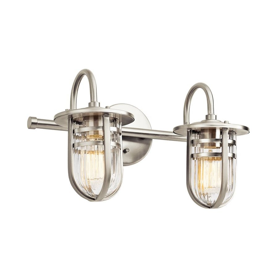 shop kichler caparros 2-light 10.25-in brushed nickel lantern shop kichler caparros 2-light 10.25-in brushed nickel lantern