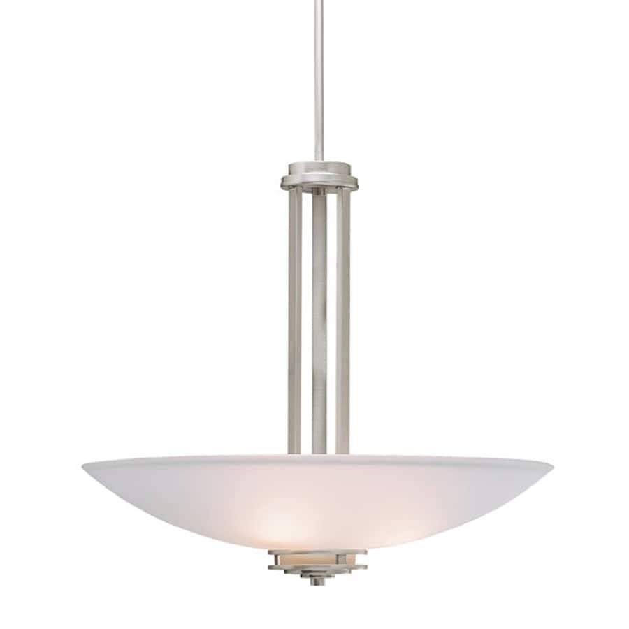 Kichler 3275NI Hendrik Brushed Nickel Modern Etched Glass Bowl Pendant