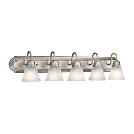 Vanity Lights At Lowes Kichler New Street 5 Light 36 In Brushed Nickel Bell Vanity