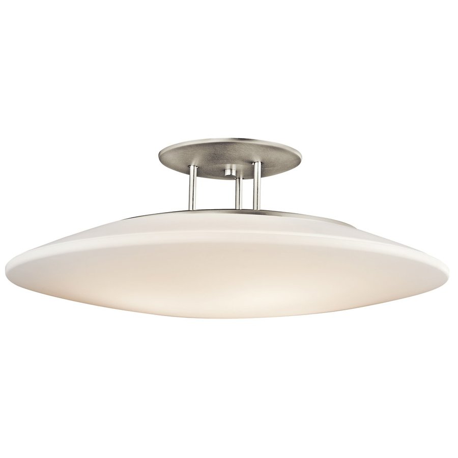 Kichler 10899NI Ara 1-Light 30-in Brushed Nickel Flush Mount Light