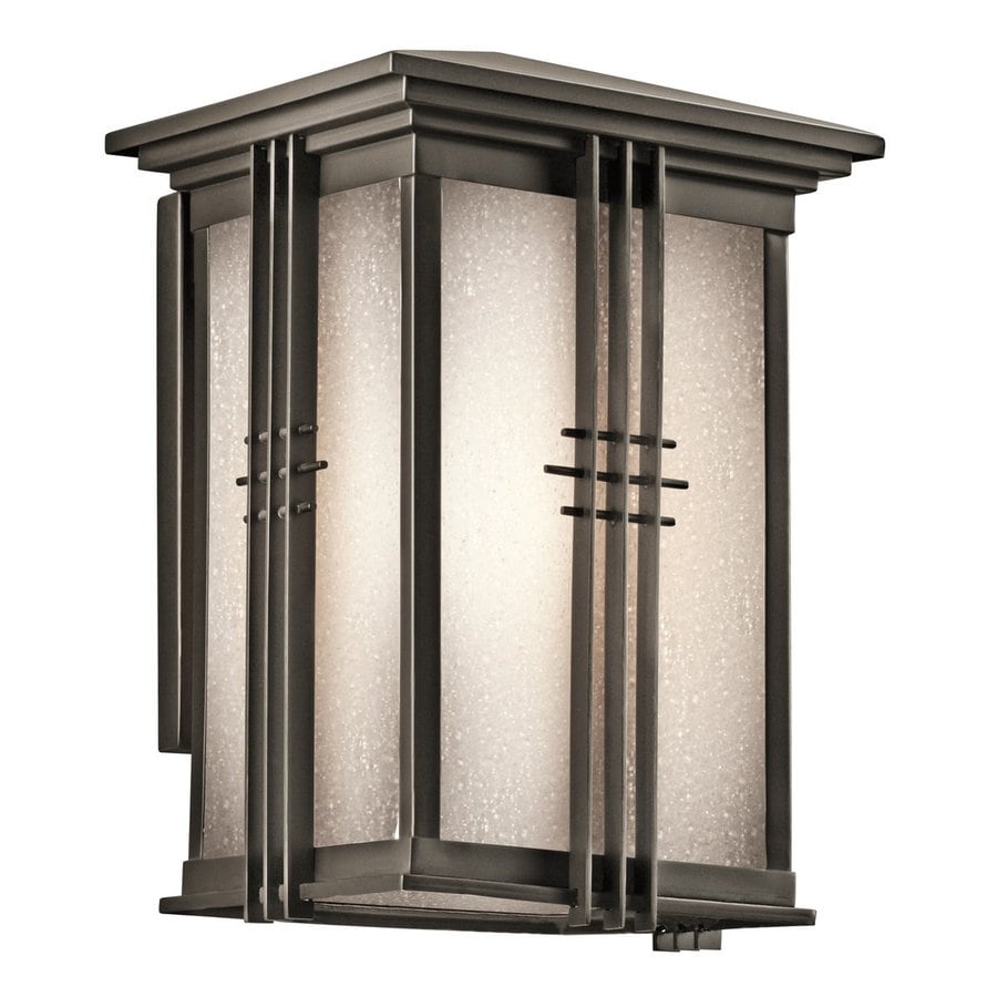 Kichler Portman Square 10 75 In H Olde Bronze Medium Base E 26 Outdoor Wall Light At