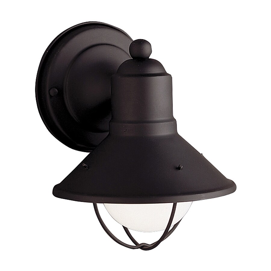 Shop Kichler Seaside 7.5-in H Black Outdoor Wall Light at Lowes.com