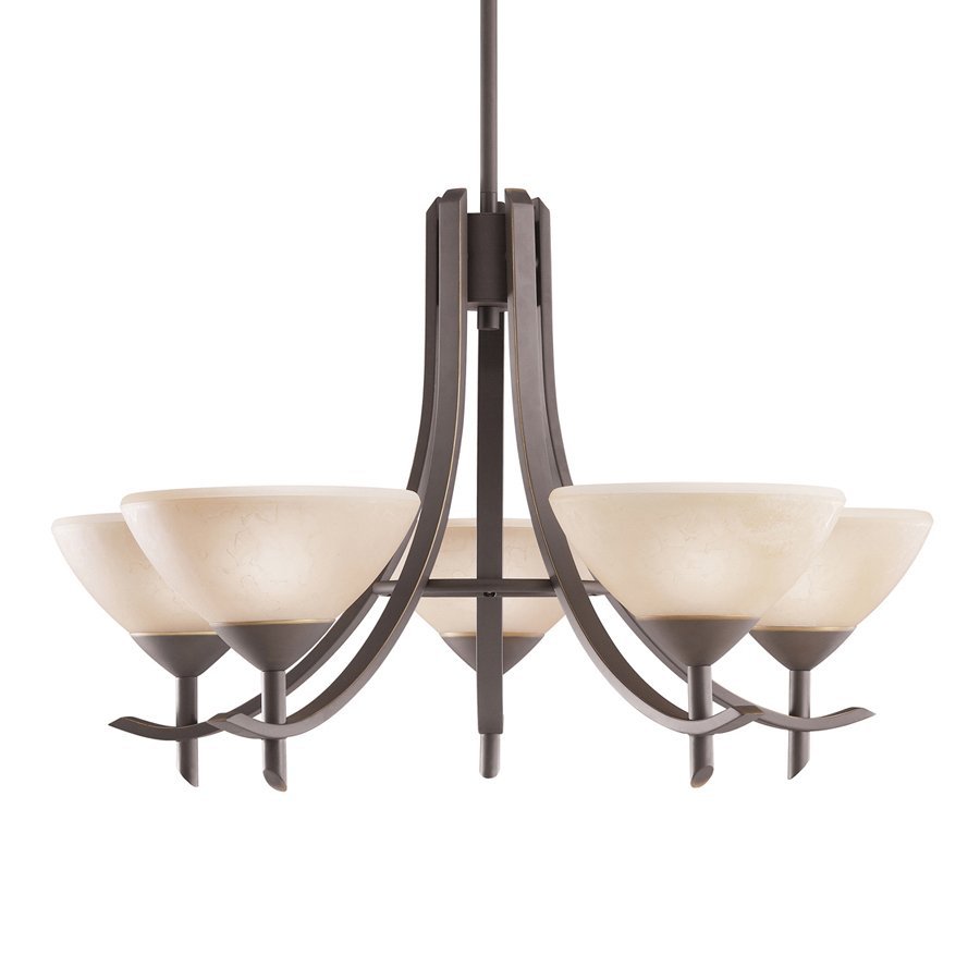 Kichler Lighting Olympia 27in 5Light Olde Bronze Tinted Glass Shaded