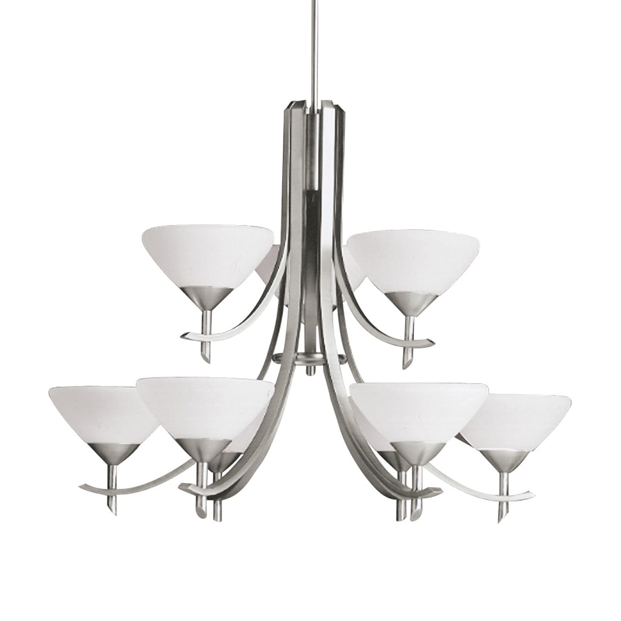 Kichler Lighting Olympia 32 In 9 Light Antique Pewter Etched Kichler Lighting Olympia 32 In 9 Light Antique Pewter Etched Glass Tiered Chandelier