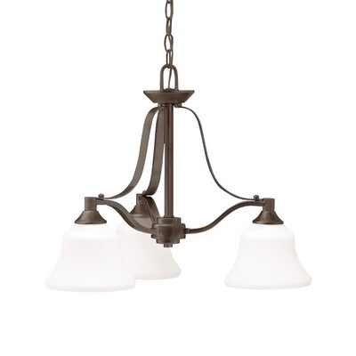 Kichler Langford 3-Light Olde Bronze Transitional Etched Glass Shaded Chandelier Kichler Langford 3-Light Olde Bronze Transitional Etched Glass Shaded Chandelier