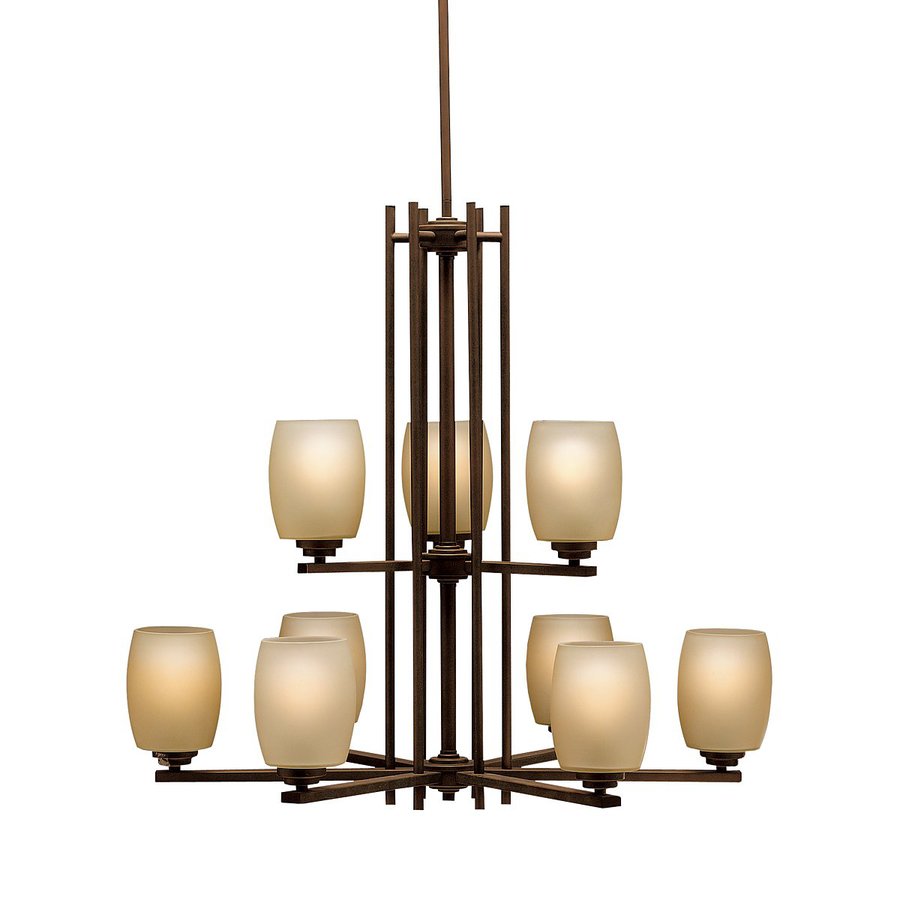 Kichler Eileen 30in 9Light Olde Bronze Craftsman Hardwired Etched