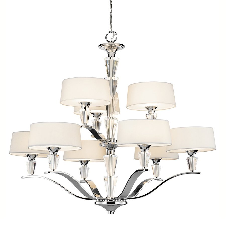 Kichler Crystal Persuasion 37 In 9 Light Chrome Kichler Crystal Persuasion 37 In 9 Light Chrome Hardwired Etched Glass Tiered Chandelier