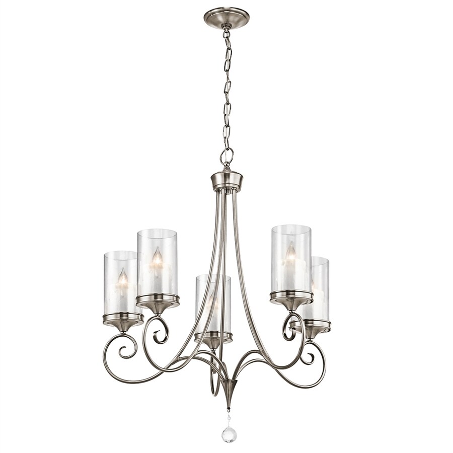 Kichler Laurel 5Light Classic Pewter Traditional Clear Glass Candle