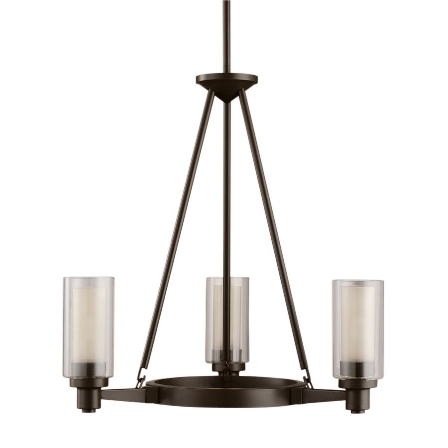 Kichler Circolo 3Light Olde Bronze Modern Clear Glass Shaded