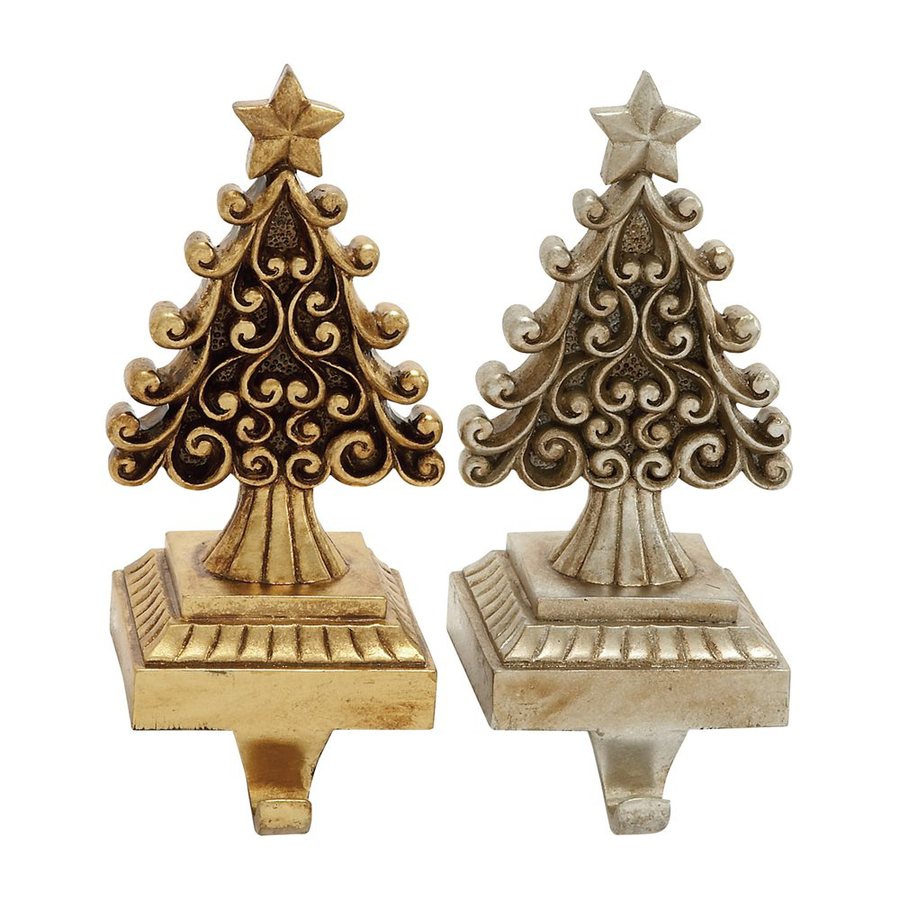 Woodland Imports Christmas Trees 2-Pack Decorative Resin Composite ...