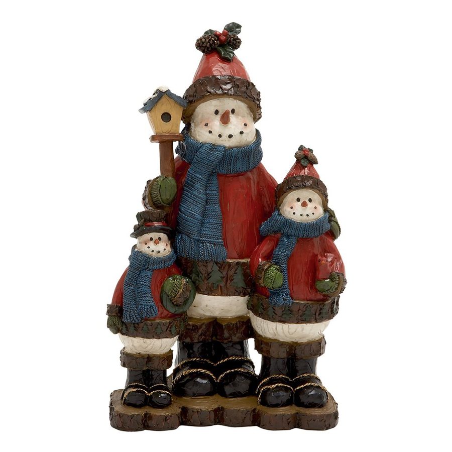 Shop Woodland Imports Resin Freestanding Snowman Family Figurine at ...