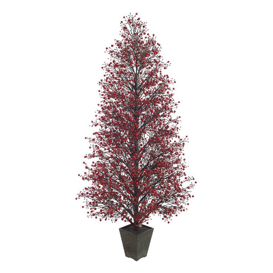 Northlight Allstate Floral and Craft 5.3-ft Winterberry Slim Artificial ...