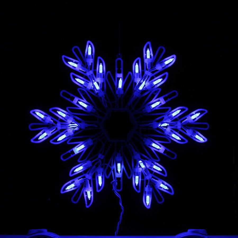 Northlight 15in Hanging Snowflake with Blue LED Lights at
