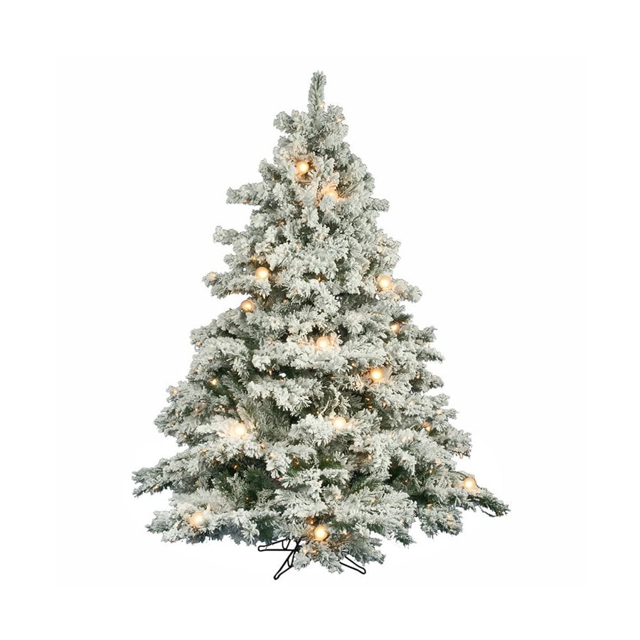 Shop Vickerman 6.5ft Prelit Alaskan Pine Flocked Artificial Christmas