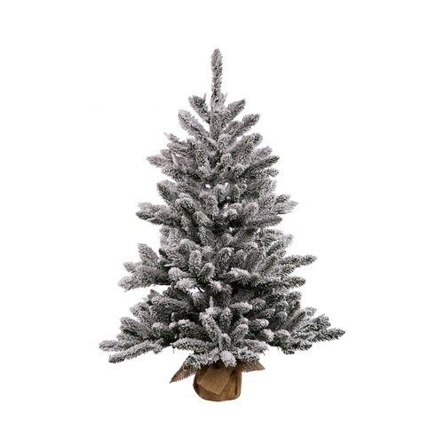 Vickerman 3ft Tabletop PreLit Utica Fir Flocked White Artificial