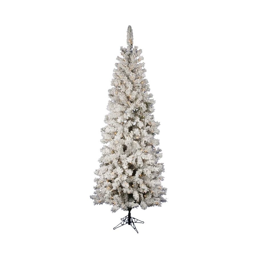shop vickerman 8 5 ft pre lit pencil pine slim flocked shop vickerman 8 5 ft pre lit pencil pine slim flocked