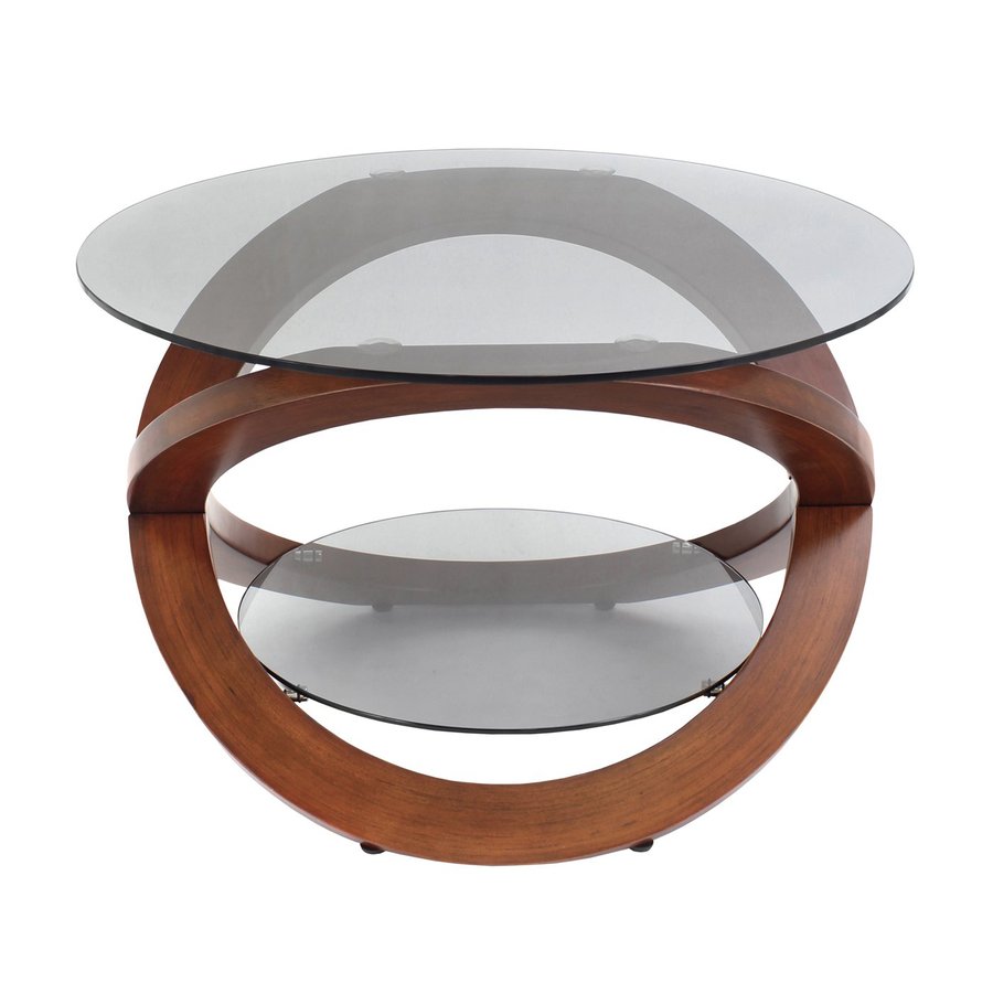 Shop Lumisource Linx Walnut Glass Coffee Table at Lowes.com