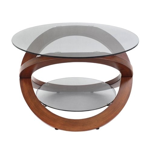 Lumisource Linx Walnut Glass Coffee Table At Lowes