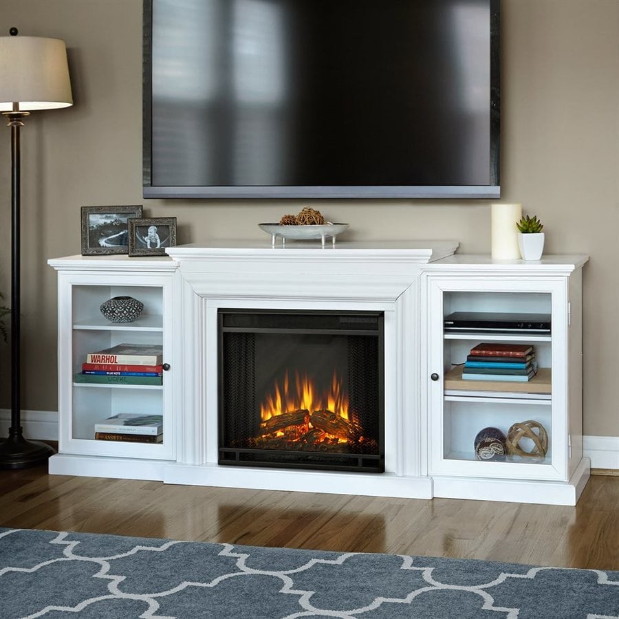 Real Flame 72in W White Led Electric Fireplace at