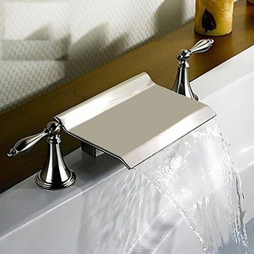 Kokols USA Brushed Nickel 2Handle Deck Mount Roman Bathtub Faucet at