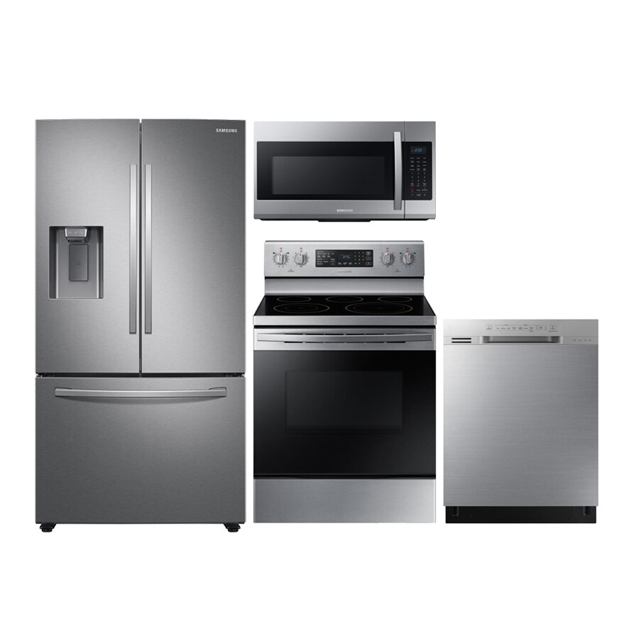 Samsung French Door Refrigerator & Electric Range Suite in Stainless Steel