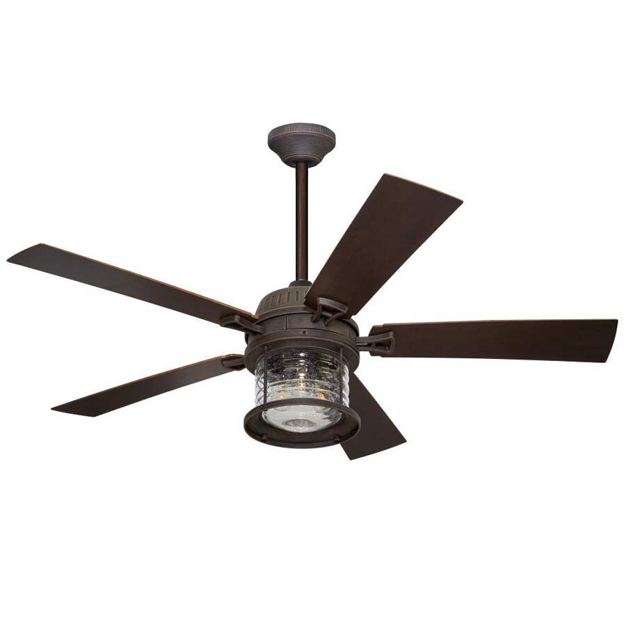 allen + roth  Stonecroft Ceiling Fan with Extended Length Downrod in Rust