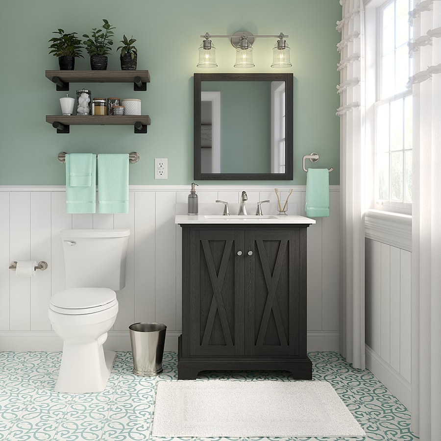 green farmhouse bathroom