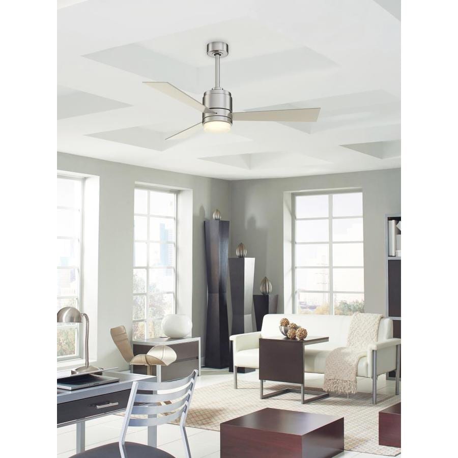 Fanimation Studio Collection  Pylon Ceiling Fan with Extended Length Downrod in Brushed Nickel - Thumbnail