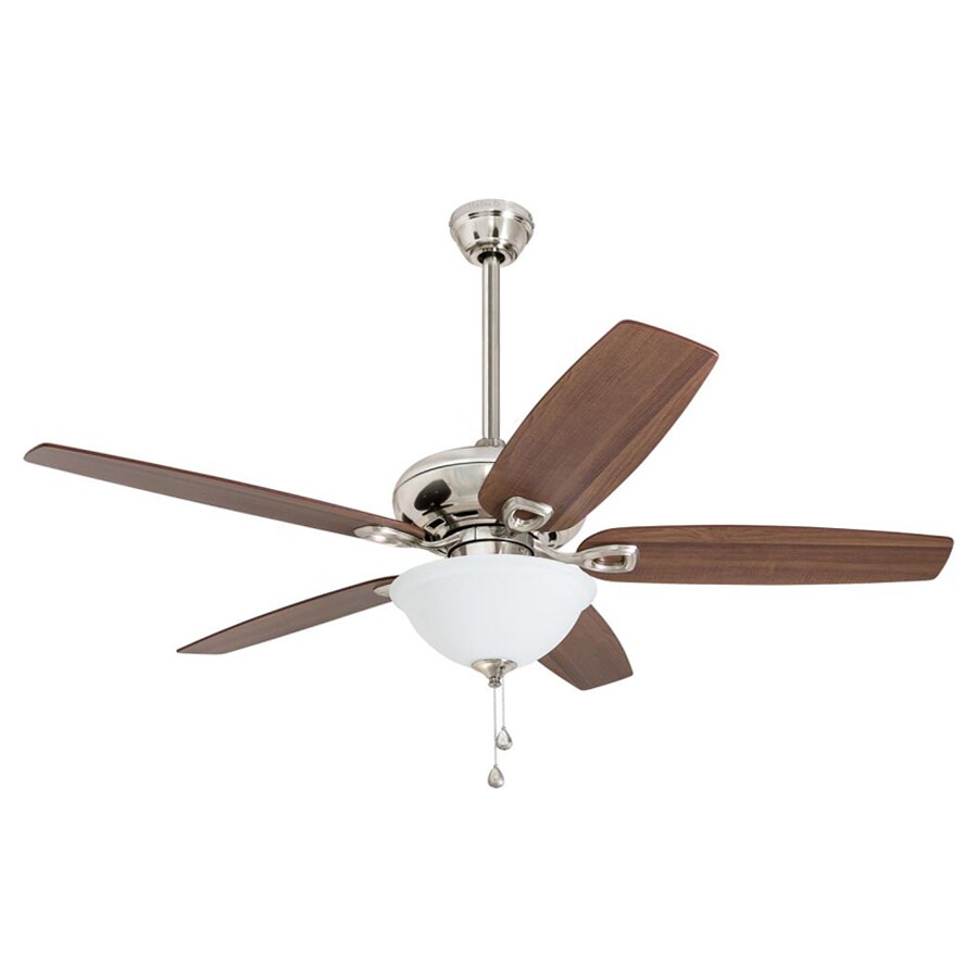 Harbor Breeze Coastal Creek Ceiling Fan with Extended Length Downrod in Brushed Nickel