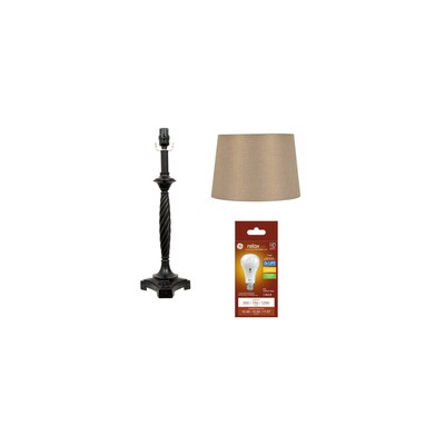 Allen Roth Wood Lamp Base With, Allen And Roth Lamp Shade Tan Linen