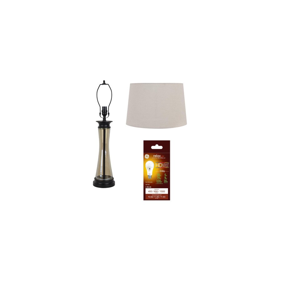 Roth Bronze And Amber Glass Lamp Base, Allen And Roth Replacement Glass Lamp Shades