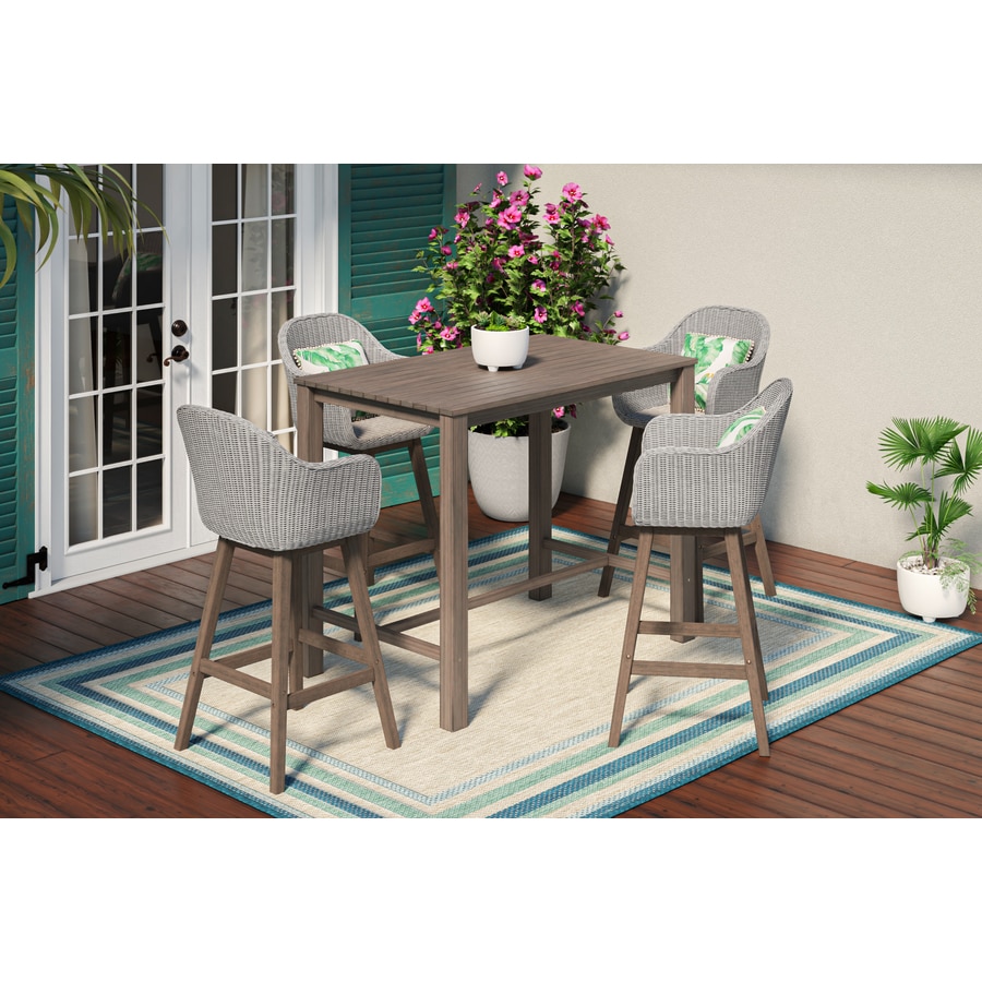 Shop allen + roth Benton Ridge 5-Piece High Dining Patio Set at Lowes.com