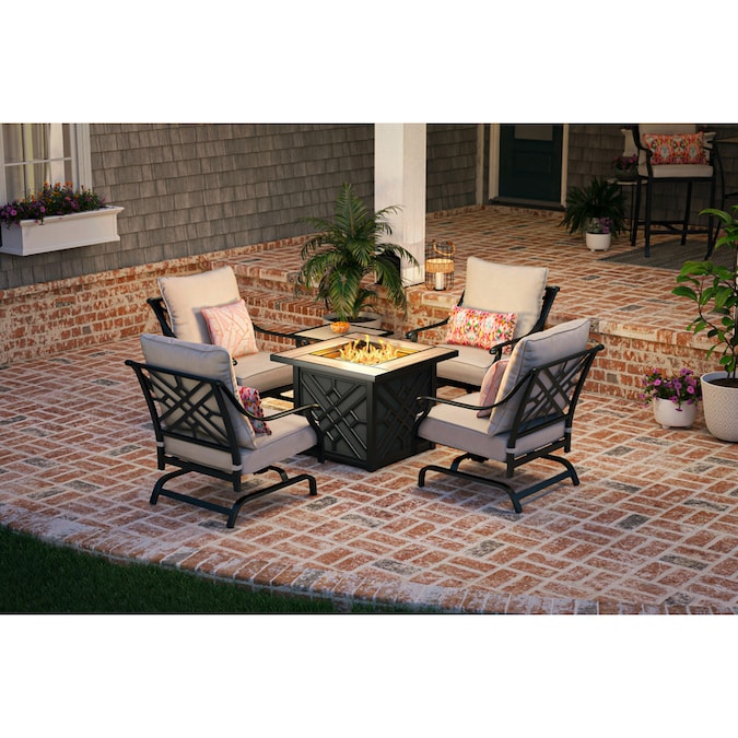 Style Selections Elliot Creek 5 Piece Conversation Set With Fire Table At Com - 5 Piece Patio Set With Fire Table