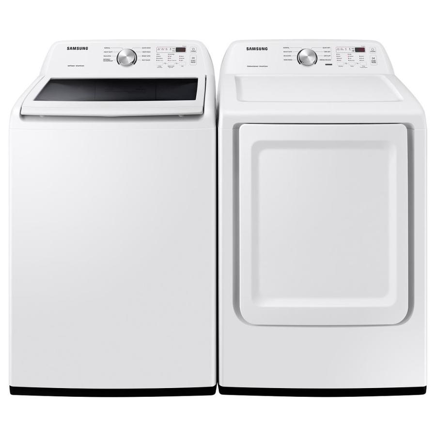 Samsung Self Clean Impeller Top-Load Washer & Gas Dryer Set