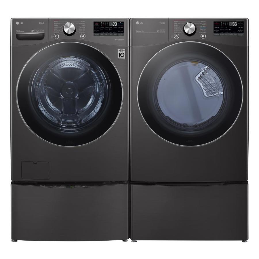 Shop LG TurboWash 360 Steam Stackable Black Steel Washer & Dryer Set at Lowes Stainless Steel Washer And Dryer