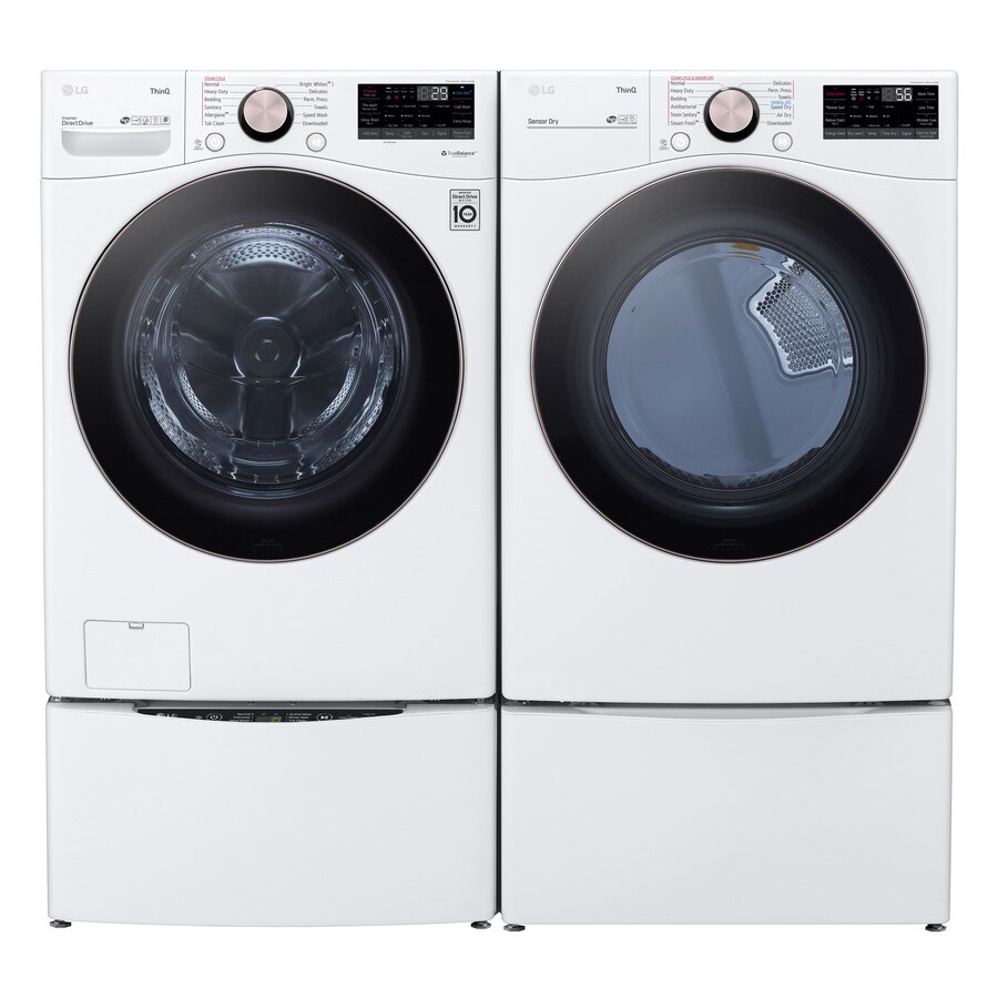 Shop LG TurboWash 360 Steam Stackable White Washer & Dryer Set at