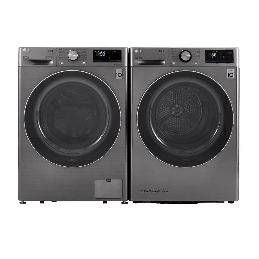 Shop LG Compact Smart Stackable Graphite Steel Washer Dryer Set At 