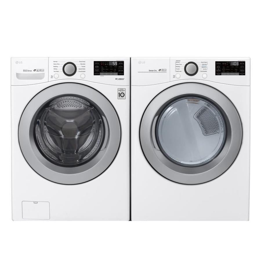 shop-lg-twinwash-white-front-load-washer-electric-dryer-set-at-lowes