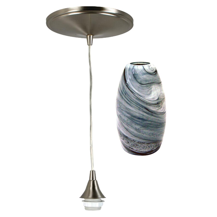 Shop Portfolio Polished Nickel with Granite Storm Art Glass Mini