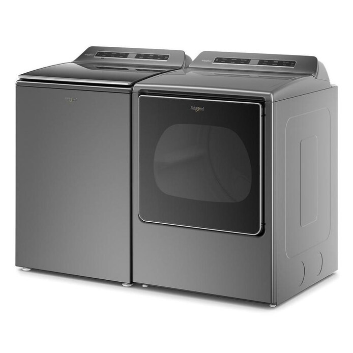 Whirlpool Chrome Shadow Smart High-Efficiency Top-Load Impeller Washer & Gas Dryer Set with Load & Go™ dispenser