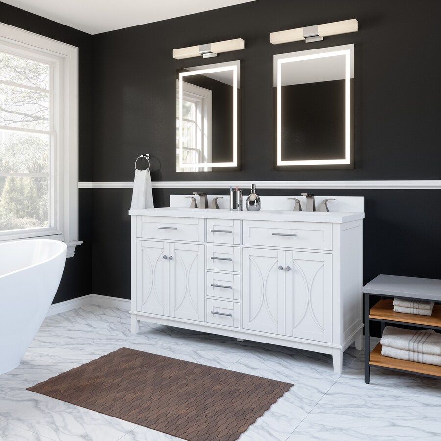 allen + roth  Alcova White 60-Inch Bathroom Vanity Collection - Thumbnail