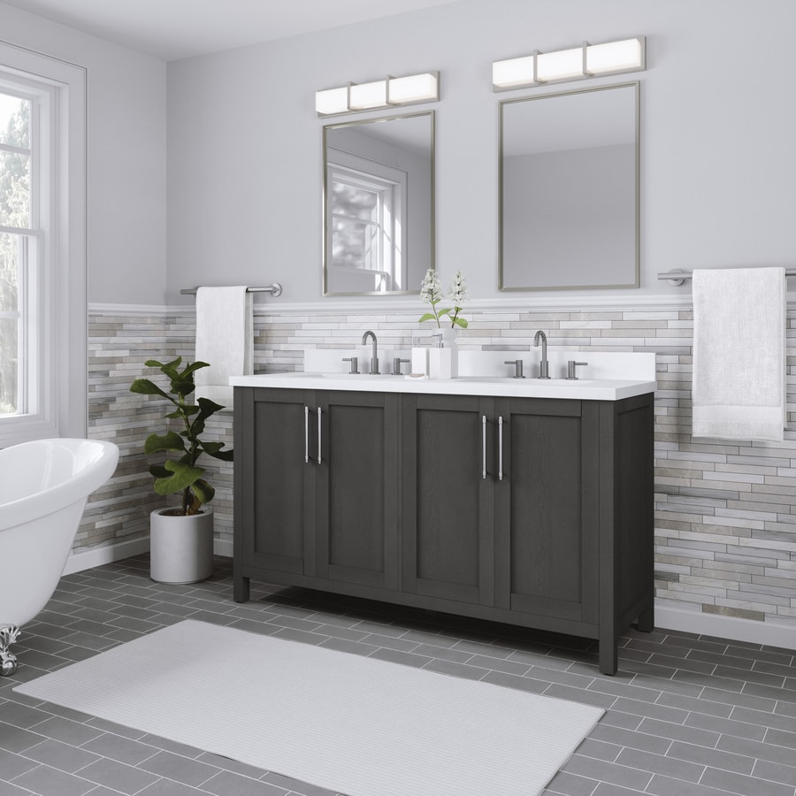allen + roth Sebastion Gray 60-Inch Bathroom Vanity Collection