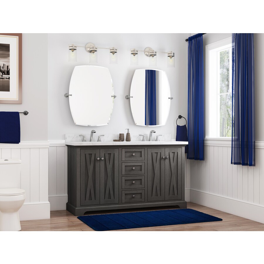 Shop allen + roth Mulberry Gray 60-Inch Bathroom Vanity Collection at ...